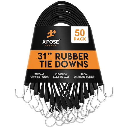 Xpose Safety Molded Rubber Tie Down Straps 31 in , 50PK TS-31-50
